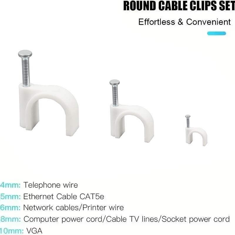 100pcs Cable Clips 4/6/8/10/12/14/16/20mm Cable Wire Clips Nail In Cable Clips Cable Tacks Coaxial Nail Clamps  Nails For Cords