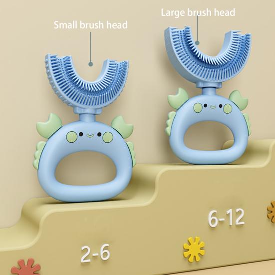 U-shaped Toothbrush Manual Easy To Use Cute Shape Soft Bristle Adorable Clean Silicone U-shaped Children Toothbrush for Child