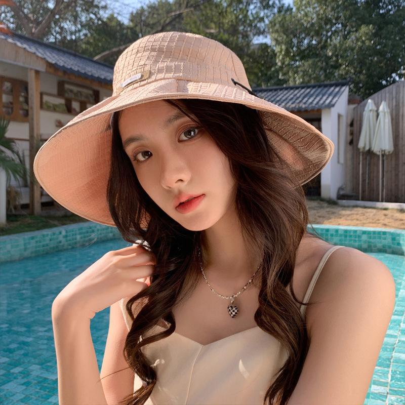 

Летняя новая шляпа женская клетчатая с надписью панама защита от солнца шляпа от солнца регулируемая кулиска складная шляпа от солнца One Size