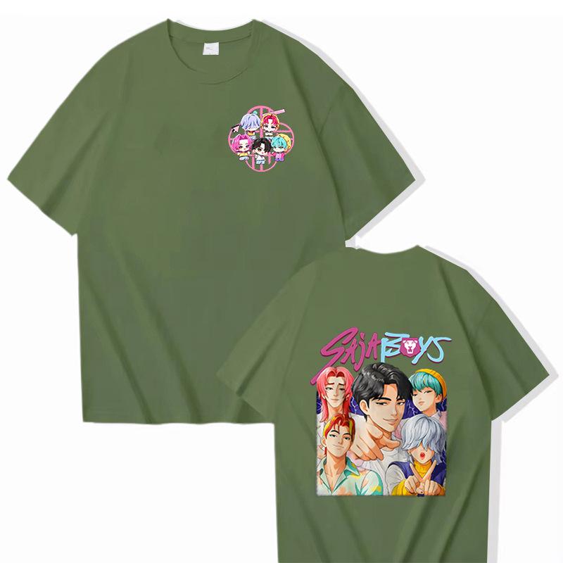 Nové letní KPop tričko s potiskem Demon Hunter Saja Boys Pánské Dámské Módní Ležérní Tričko