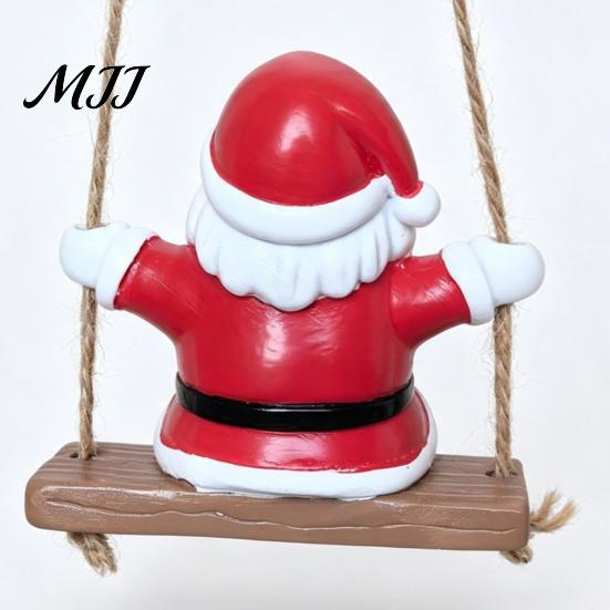 Decorative Santa Figurine Swing Claus Ornament, Resin Christmas Tree Holiday Home Decor Hanging Decoration, Seasonal Pendant Festive Ornament