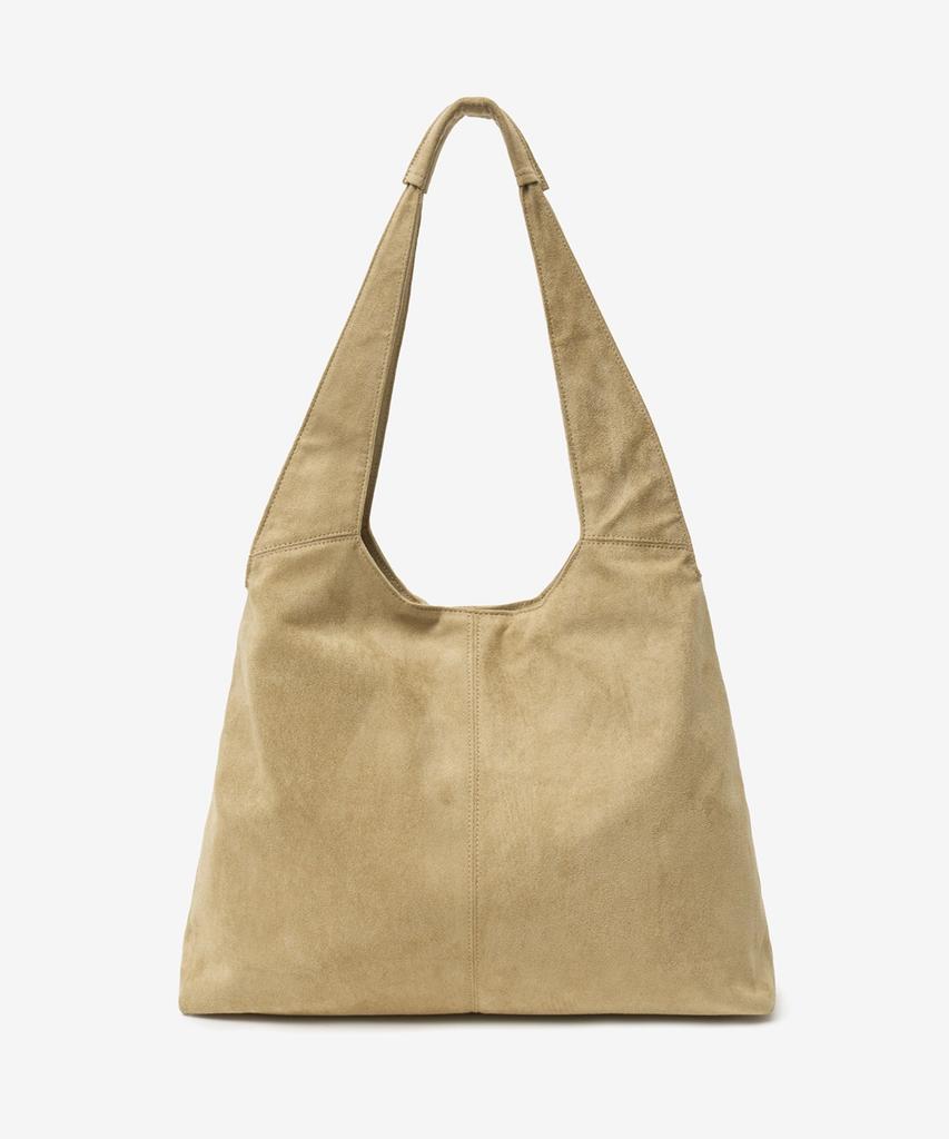 Minav Margaret Suede Shoulder Bag [Beige]