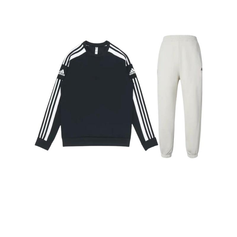 

Adidas Свитер с круглым вырезом, длинный рукав, толстовка и эластичные длинные брюки, повседневный спортивный комплект, унисекс, активная одежда IV7602+-GT6638 XL