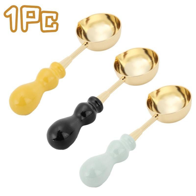 

1Pc воскова печатка штамп ложка ретро ручка герметизації віск плавлення ложка для воскового герметизації декоративний віск штамп ремесло подарунок синій