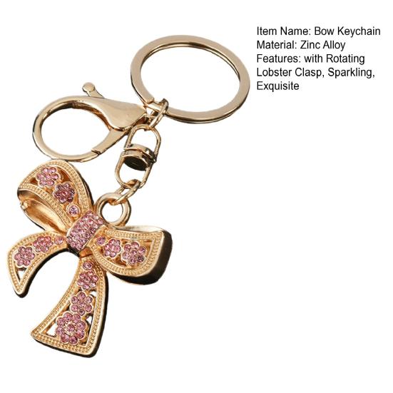 Strass-Schleifen-Schlüsselanhänger mit drehbarem Karabinerhaken für Damen Mädchen Glitzernde Schleifen-Schlüsselanhänger Taschenanhänger für Geburtstag Muttertag