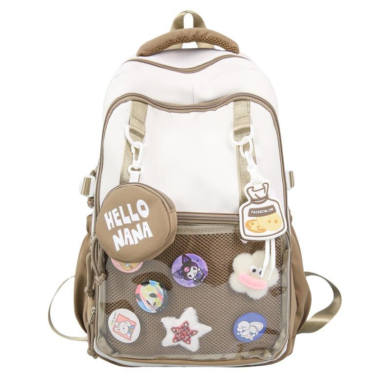 Schoolbag New Schoolbag Girls Large Capacity Burden Reduction Lightweight Middle School Students Junior High School Students Class Travel Backpack