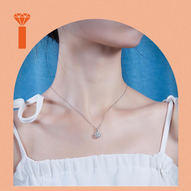 Luxury 925 Silver Moissanite Floral Cluster Pendant - GRA Certified VVS Diamond Necklace for Her Fashion Jewelry Necklace