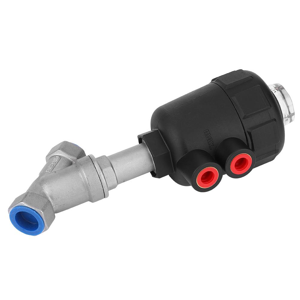 Angle Seat Valve Air Actuated Thread Connection Stainless Steel Thickened Plastic Case Steam Valve1 2in DN15