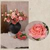 Artificial Flowers 3-Headed French Rose Realistic False Flowers Indoor Outdoor Decoration Wedding Garden Event Photography Props