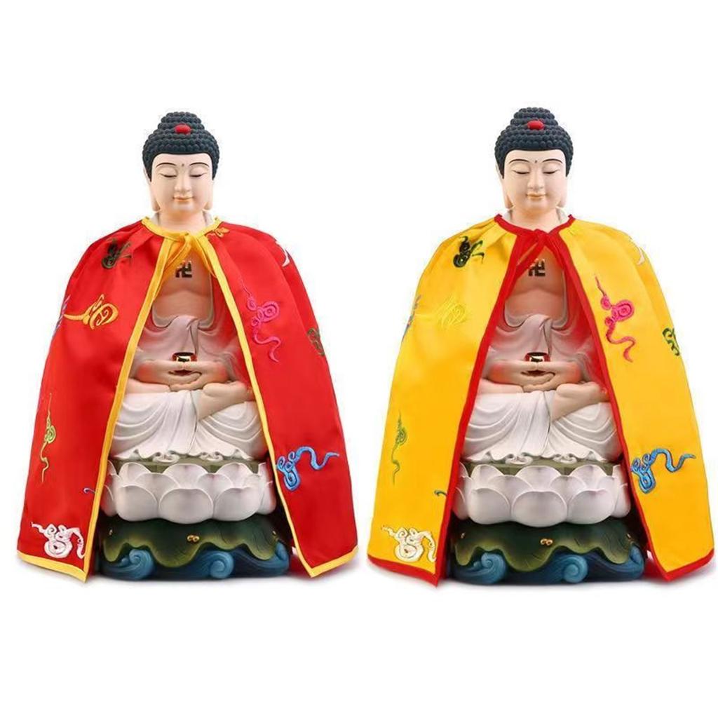 Home Decor Buddha Statue with God of Wealth Guanyin Cloak Figurine Household Ornament Cape Accessory for Home Decor