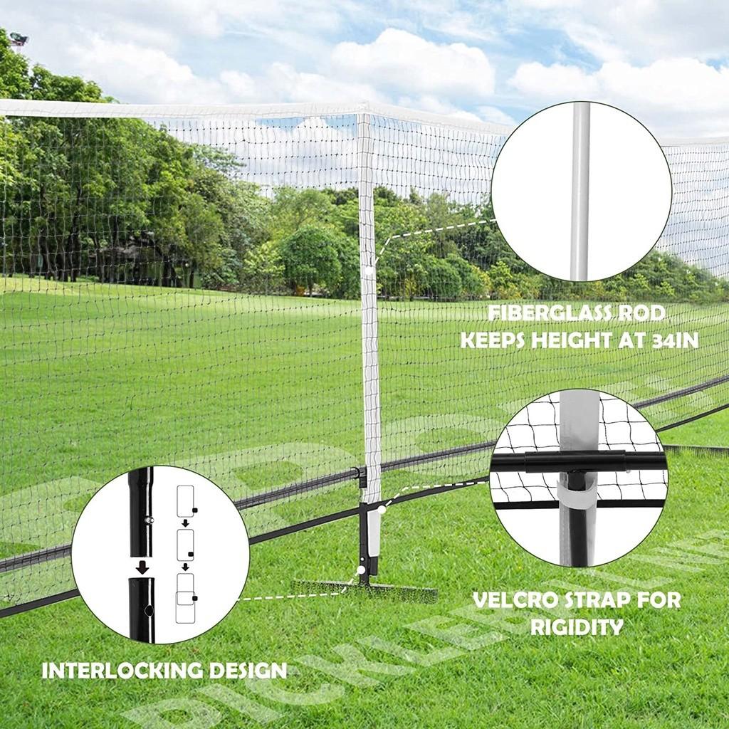 Portable Outdoor Pickleball Nets 22 FT Pickleball Net Driveway Backyards Pickle Ball Game Training Supplies Set