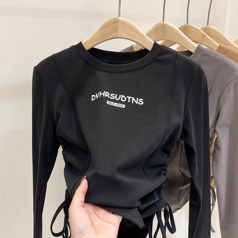 

Spring Autumn Children Casual T-shirt Girls T-Shirt Cotton Tee Girls Long Sleeve Tops Clothes 170cm чорний