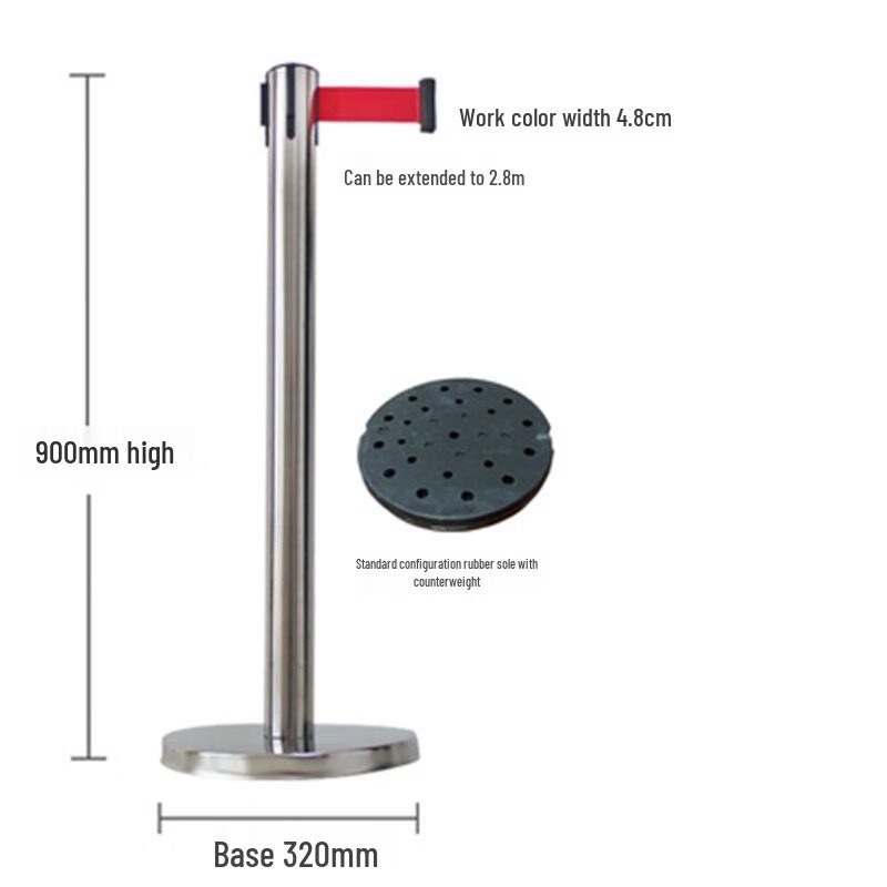 Stainless Steel Retractable Queue Barrier