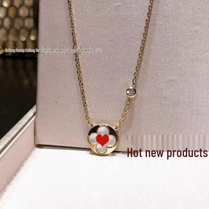 Európai és Amerikai Négylevelű Lóhere Gyémánt és Gyöngyház Karkötő