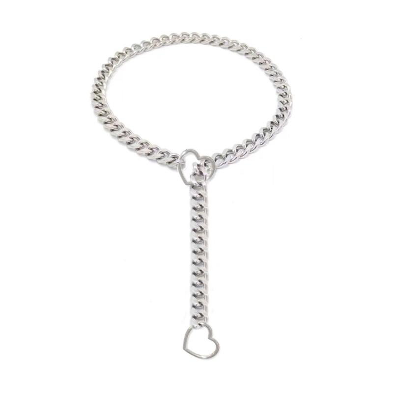 Punk Rock Heart Pendant Necklace Hip Punk Rock Inspired Necklace with Adjustable Heart Charm Stylish Neck Chains