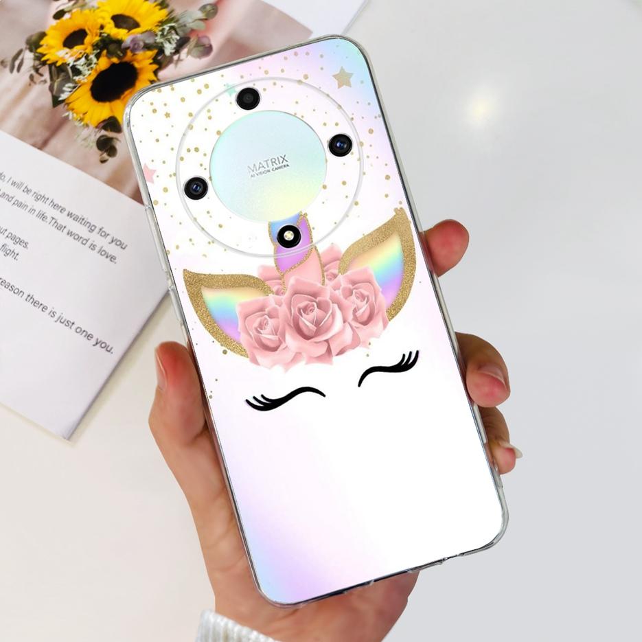 For Honor X9b 5G Case ALI-NX1 Cute Cat Butterfly Painted Cover Soft Silicone Phone Cases For Honor X9b X 9b HonorX9b Soft Fundas