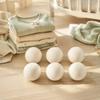 6pcs 4cm/1.6in Diameter Laundry Wool Balls Natural Fabric Softener Balls  For Drying Machine