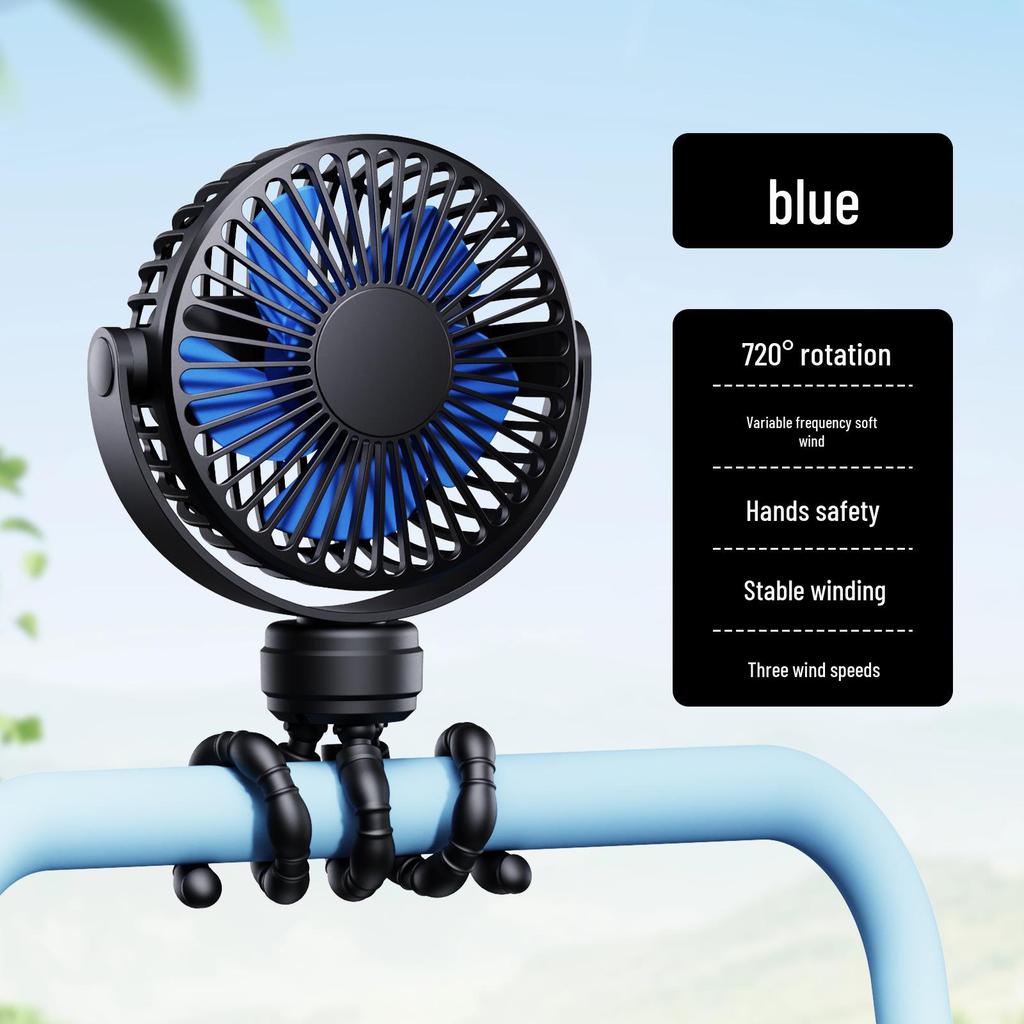 3-in-1 USB Mini Fan: Stroller, Desktop, Handheld, Hanging, 2000-5000mAh