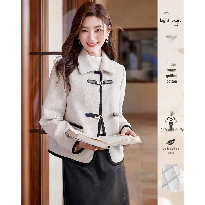 

Элегантное короткое пальто с длинным рукавом для женщин L