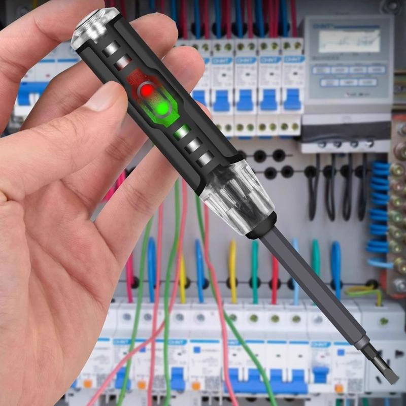 2 in 1 Voltage Tester Current Detector Screwdriver High Torque Magnetic Bit Nonslip Handle for Home and Professional Use