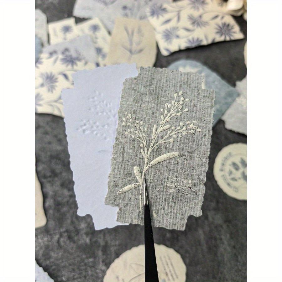 1 Box 30pcs Embossed Vintage Floral Natural Texture English Labels Decorative Stickers for Scrapbooking, School Supplies, Back To School