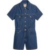 Levis Solid Color Fitted Polo Button Short Sleeve Jumpsuit Women Jumpsuits 001WY0003