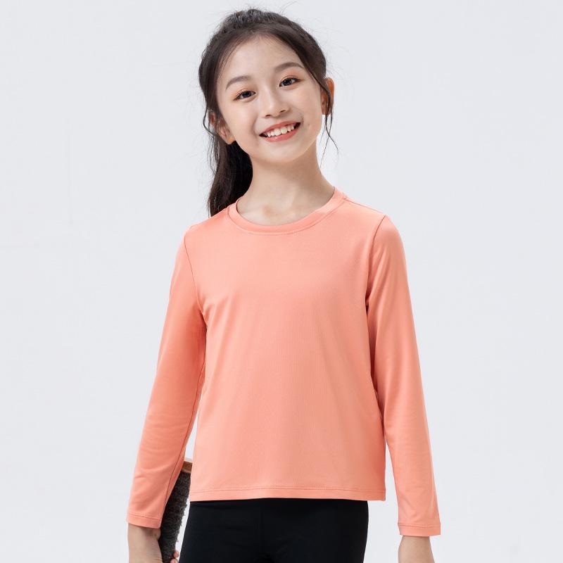 Girls' Quick-Dry Sports T-shirt: Breathable, Sweat-Wicking, Elastic, Ideal for Fitness and Yoga. Perfect for Spring and Autumn.