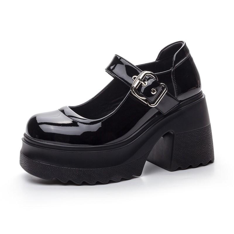 

Fashion AIYUQI Women s Lolita Shoes Genuine Leather 2025 New High Heels Mary Jane Female Platform Pumps School Girls 40 чёрный