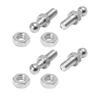 X AUTOHAUX Vehicle Ball Bolt Mounting Bracket Ball Stud Mounting Bracket 10mm Silver Tone for Gas Strut Shocks with Screws 4 Sets