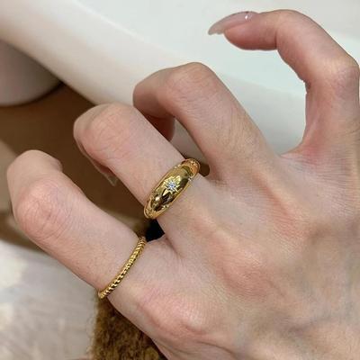 Ανοιχτό Δαχτυλίδι Micro-Pave με Σχέδιο Αστέρι: Ευέλικτο Κινεζικό Στυλ Τάσης για Γυναίκες