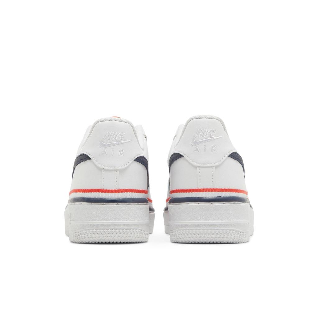 Nike Air Force 1 LV8 1 Grade School 'White Concord' (Unisex) White / University Red / Concord Kids' Skateboarding Shoes CW0984 100