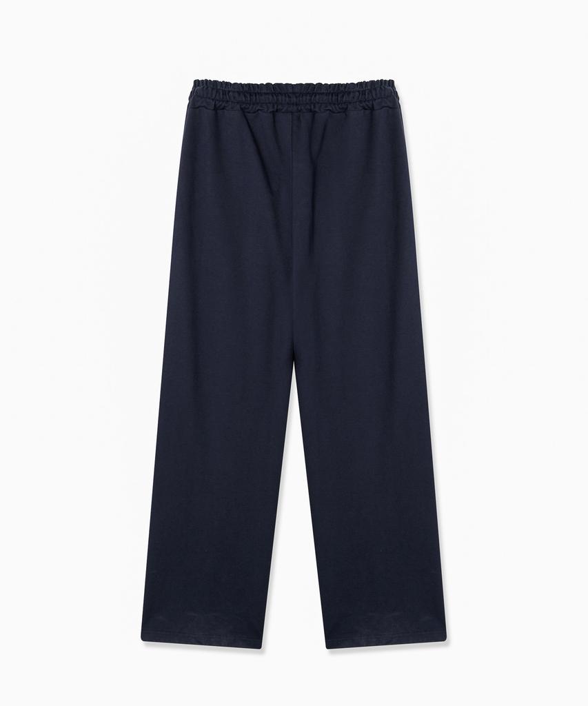 PSSHOPPER Curved Washed Wide Sweatpants [Navy]