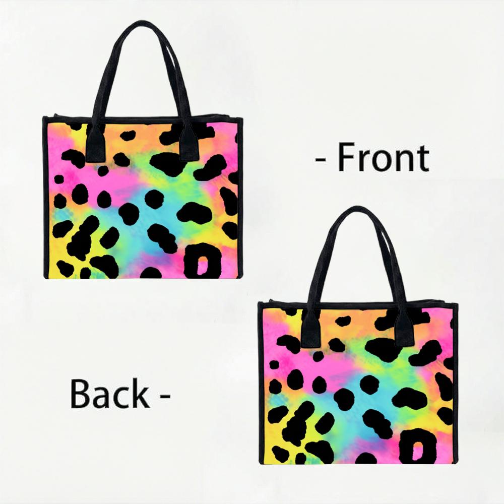 Gradient Leopard Print Tote Bag Fashion Large Capacity Casual Daily Shoulder Handbag for Women