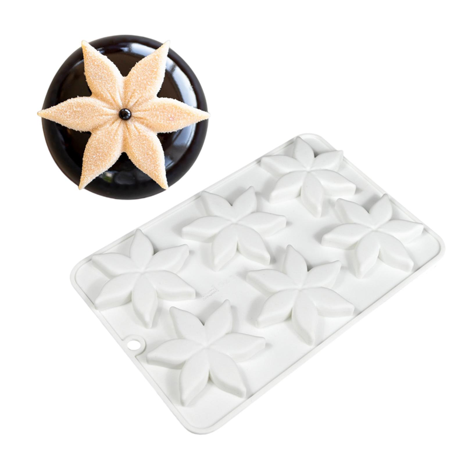 

6 Cavities Flower Chocolate Flexible Silicone Mould Multiple Slot Dessert Baking Mould Kitchen Bakewares Cooking Tool