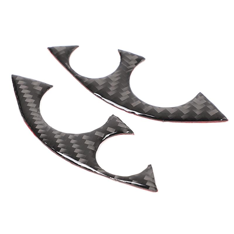 2Pcs/Set Car Carbon Fiber Steering Wheel Decoration Cover Trim Sticker Fit for Benz Smart 453 Fortwo 2016-