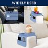 Sofa Armrest Tray Silicone Sofa Armrest Rest Shelf with Side Pocket Dual Slot Anti-Slip Sofa Cup Holder for Remote Control Snack
