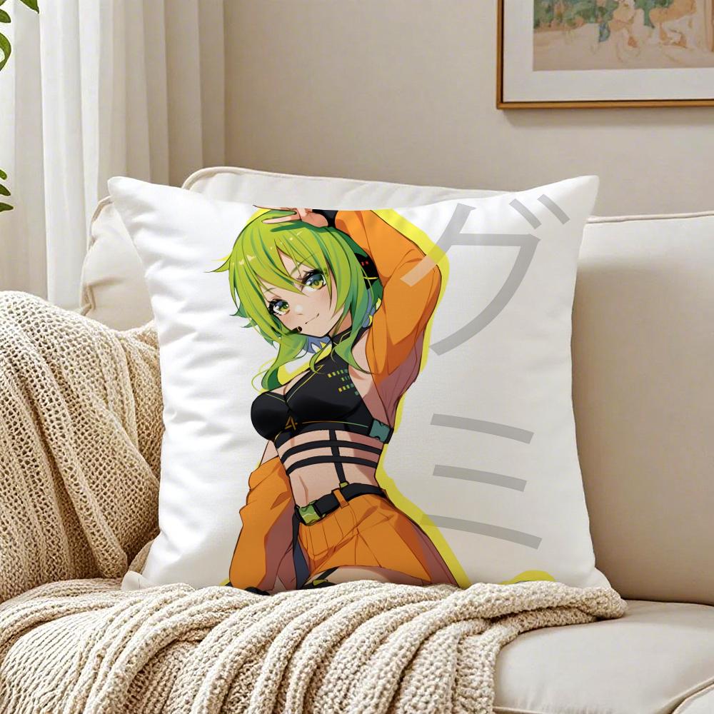 G-Gumi Megpoid Cushion Cover Pillowcase Anti-Dustmite Living Room Sofa Decor Cushion Room