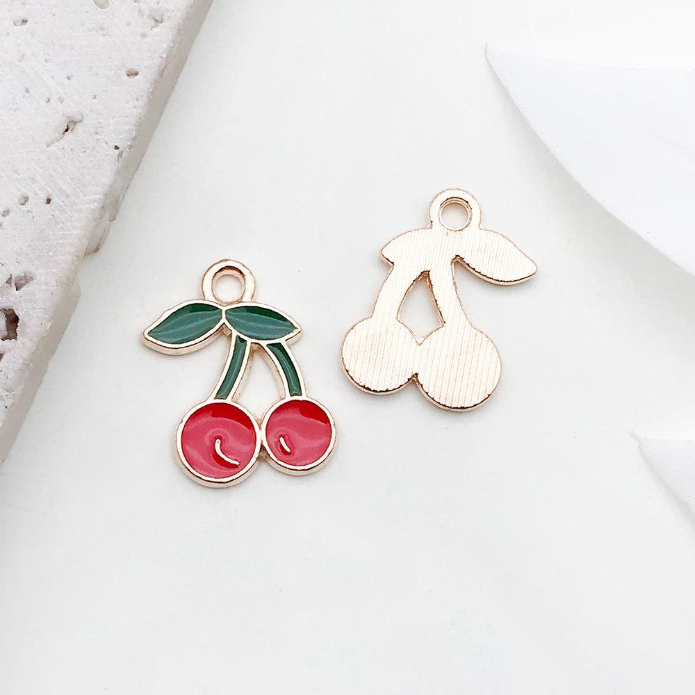 Red Cherry Blossom Oil Drop Keychain & Earrings Set: DIY Jewelry & Hair Accessories