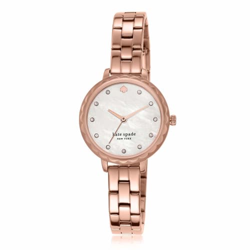 Kate Spade New York Women's Morningside Stainless Steel Scallop Ring Quartz Watch, One Size, Rose Gold Mini.