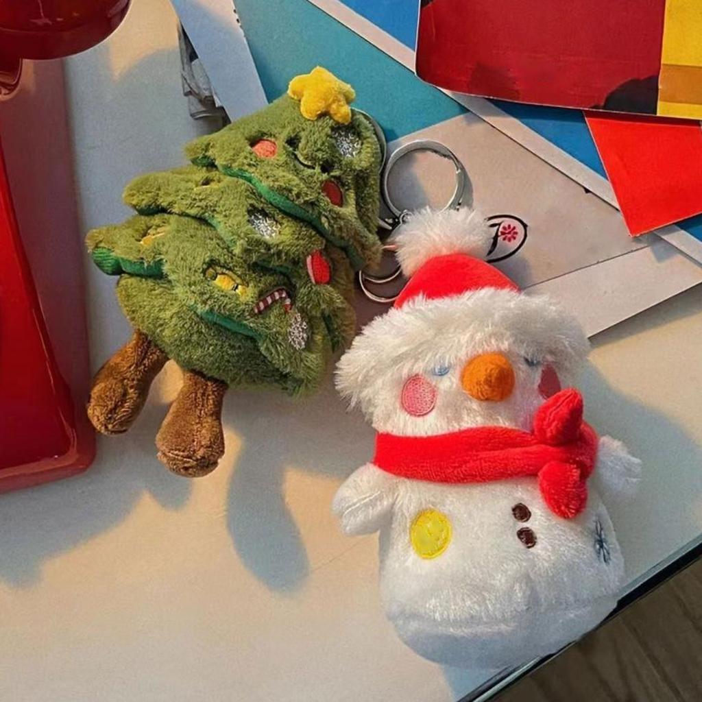 Fashionable Christmas Tree Sturdy Plush Toy Ornament Keychain Soft and Lovely for Festival Atmospheres Decoration