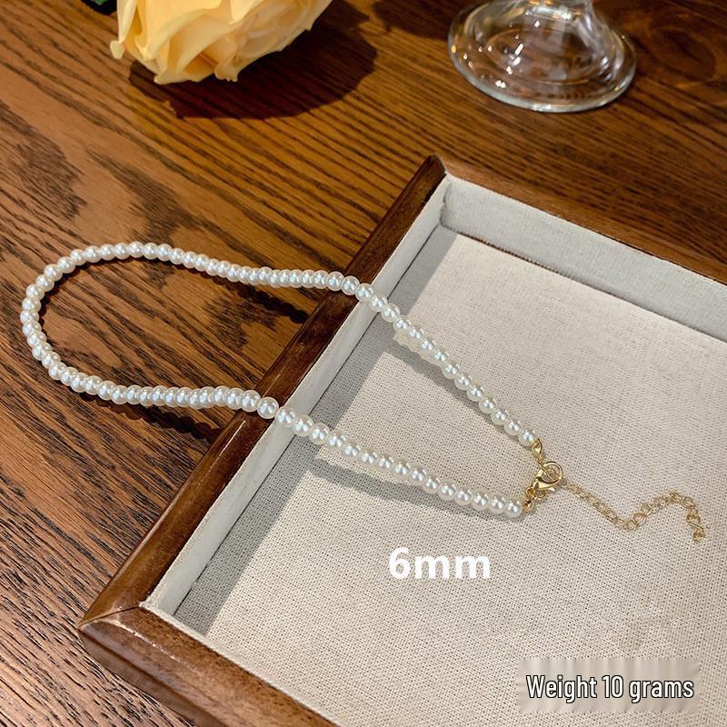 Elegant Faux Pearl Layered Necklace for Women - Versatile Clavicle and Sweater Chain