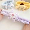  Cartoon Hairband Face Wash Makeup Hairband  Kuromi Plush Absorbent Headband Plush Towel Headband Decoration