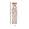 Pure Copper Designer Meena Print | Lacqure Coating Water Bottle | Advanced Leak Proof Protection and Joint Less