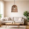 Handwoven Rattan Pendant Lamp Shade Vintage Style Decorative Lighting Fixture Cover for Ceiling Lights Rustic Bohemian Design