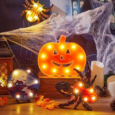 Horror Halloween Kürbis Dekoration Geist Fledermaus Spinne LED Nachtlicht Urlaub Bar Home Party Dekoration Requisiten Halloween Ornamente