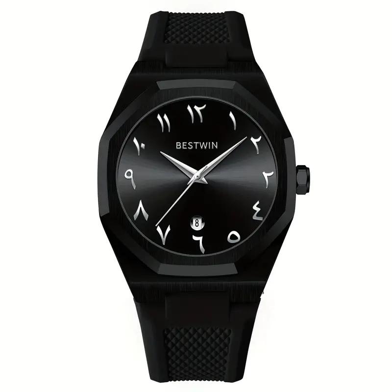 Luxury Fashion Sport Watches for Man Silicone Strap Arabic Numeral Dial Waterproof Quartz Wristwatch Men's Watch reloj hombre