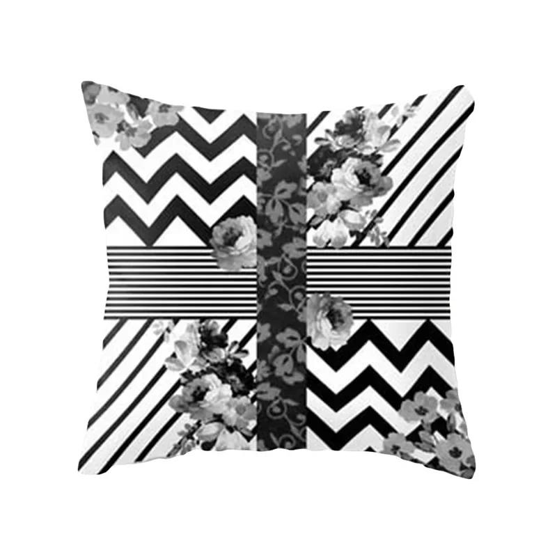 Pink Geometric Abstract Decorative Pillows Case Marble Pattern Flower Designer White and Black Grey Cheap Cushion Cover 45*45 Cm