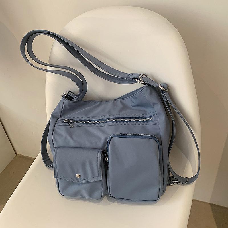 

Large Capaci Nyl Women s Tote Bag Autumn Winter Versatile Multiple Pockets Single Outdoor Crossbody Bag Fashi Commuter Bags 30x12x30cm синий