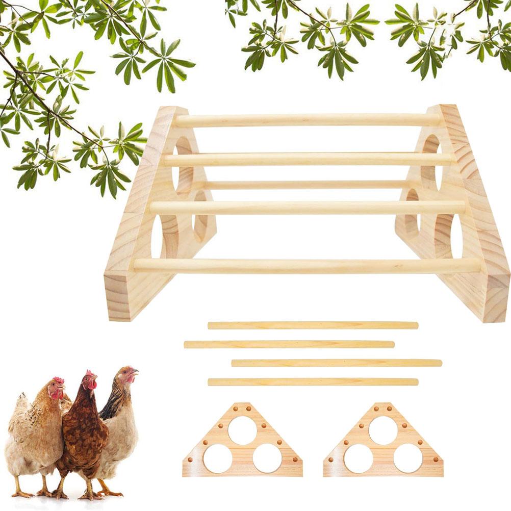 Poultry Ducks Trainning Hens Wooden Ladder Chick Roost Bar Parrot Swing Bird Stand Chicken Perch