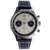 SUGESS Chronograph Mechanical Analog Watch Men Panda Dial Pilot Leather Belt See-through Back Swan Neck Regulator 38mm Cream A